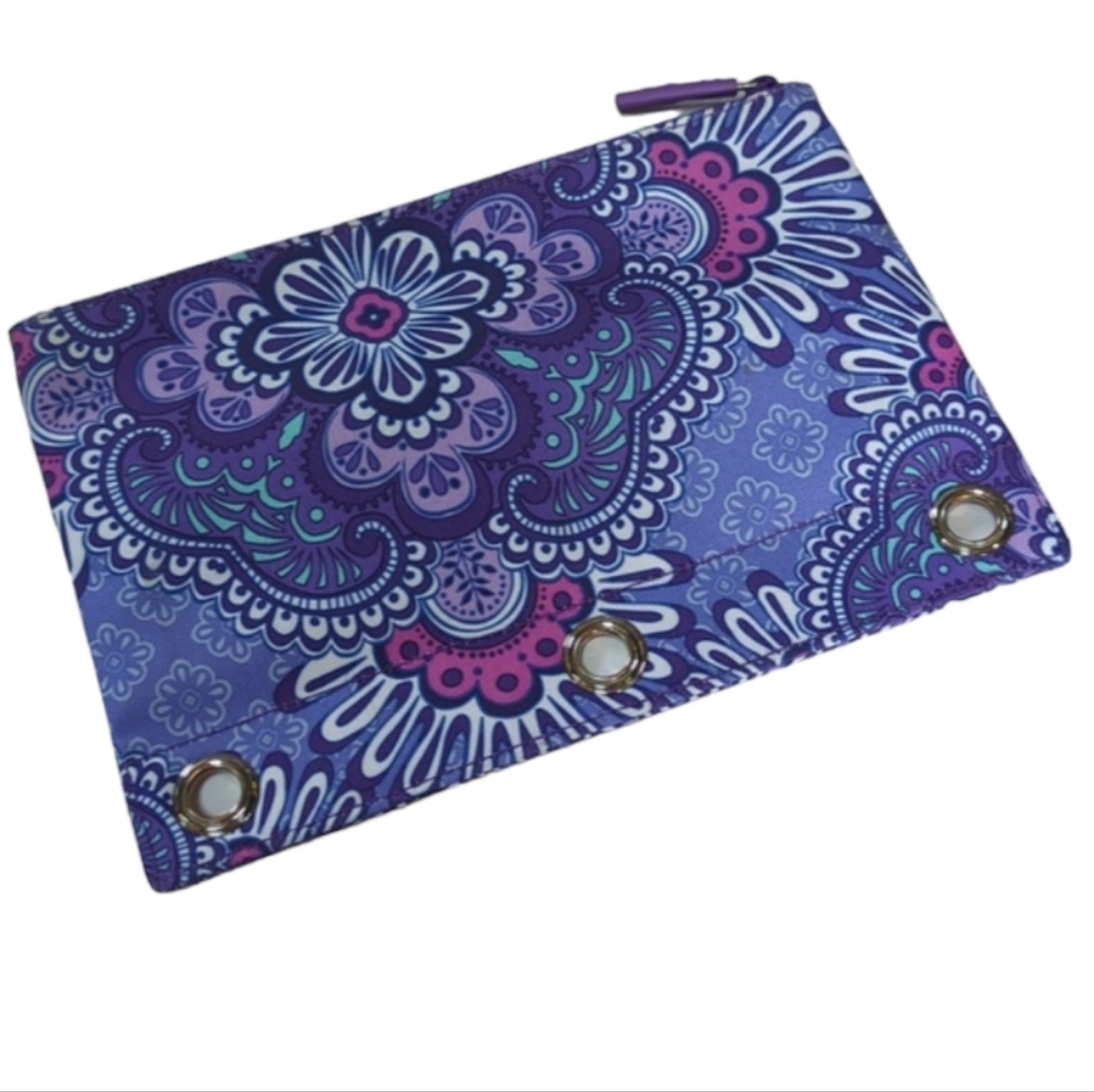 Vera Bradley, purple and blue binder pencil/ essentials pouch